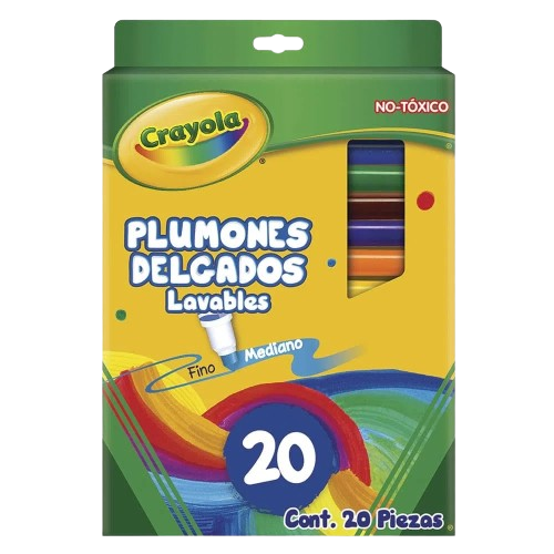 Estuche con 12 marcadores plumones de colores en forma de crayola