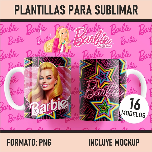 Plantillas Barbie Para Sublimar Tazas Modelos Png Mockup