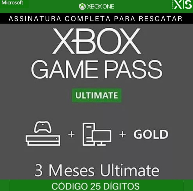 Game Pass Ultimate Código 25 Dígitos Original Microsoft