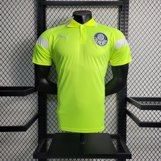 Camisa Palmeiras Treino Polo Puma Masculina Verde Fluorescente