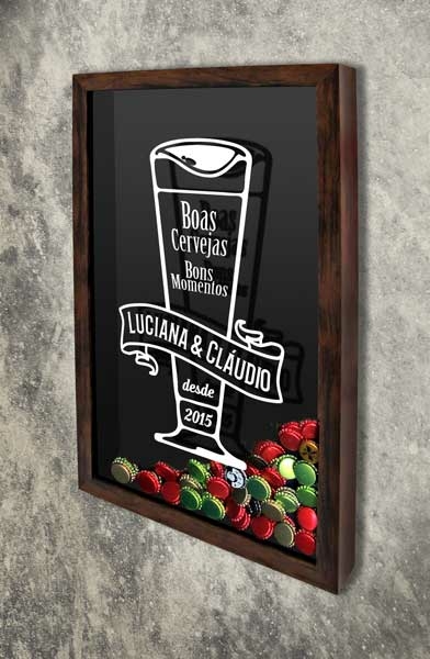 Porta Tampinhas Personalizado Boas Cervejas Quadro Novo