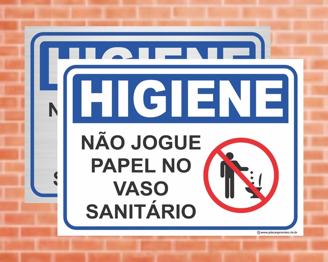 Placa Sinalização Higiene - Não Jogue Lixo Na Privada