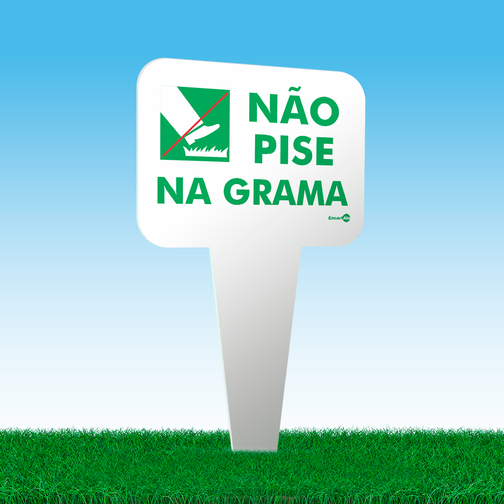 Placa para Grama Não Pise na Grama