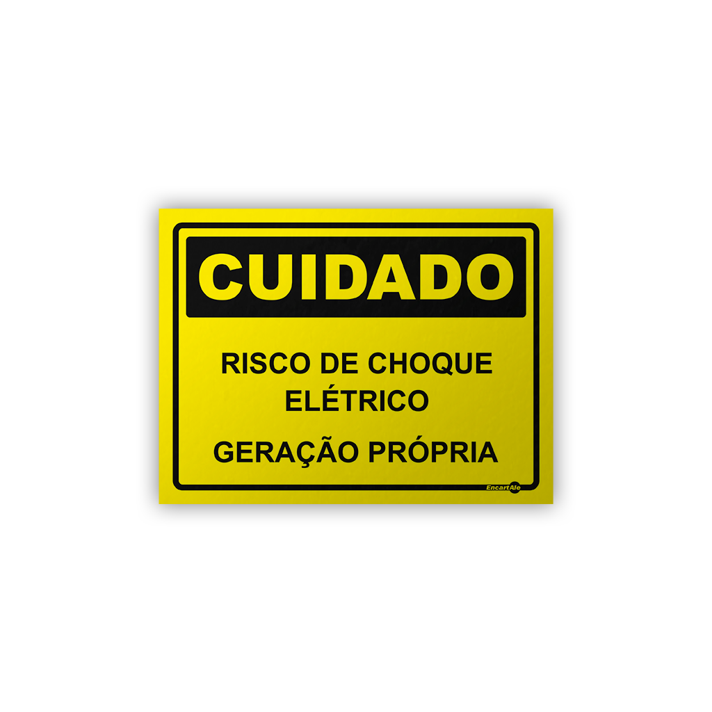 Placa Cuidado Risco de Choque Elétrico Geração Própria