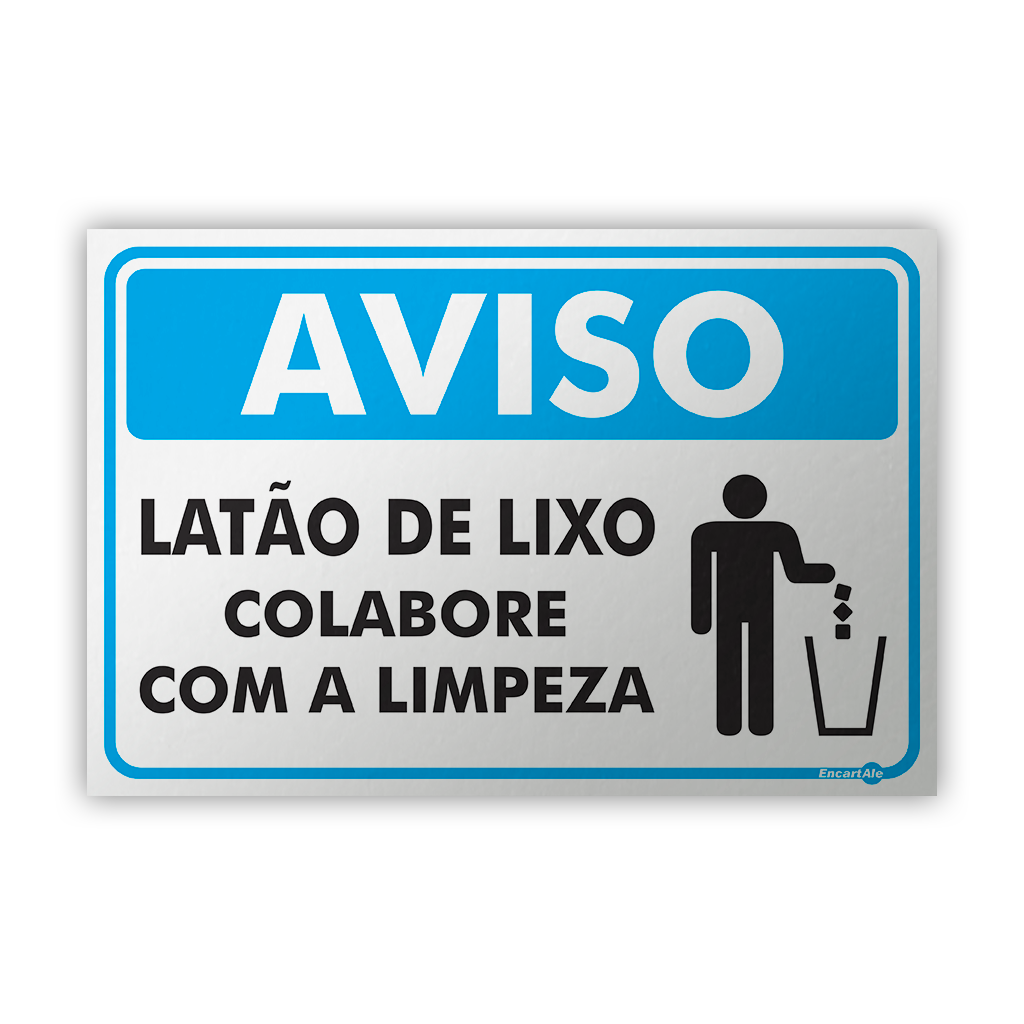 Placa Aviso Lat O De Lixo Colabore A Limpeza