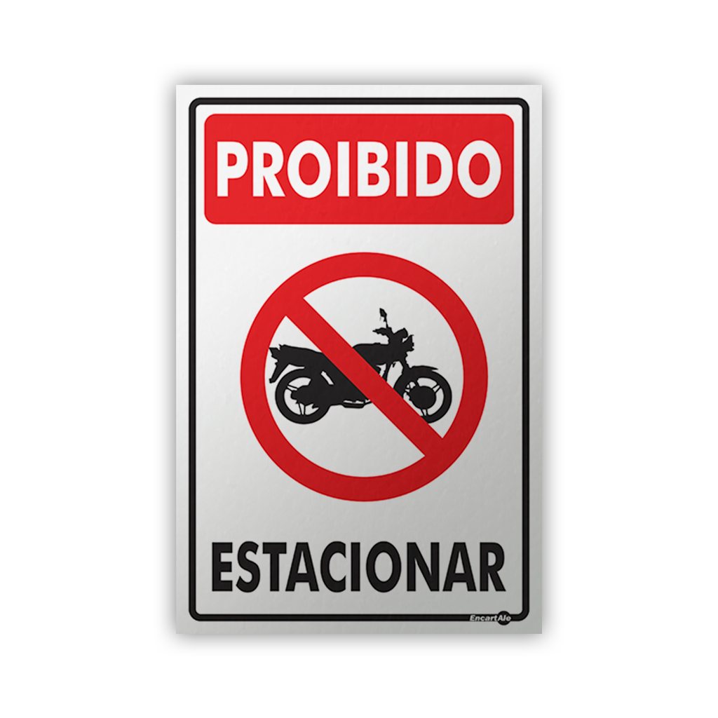 Placa Proibido Estacionar Motos