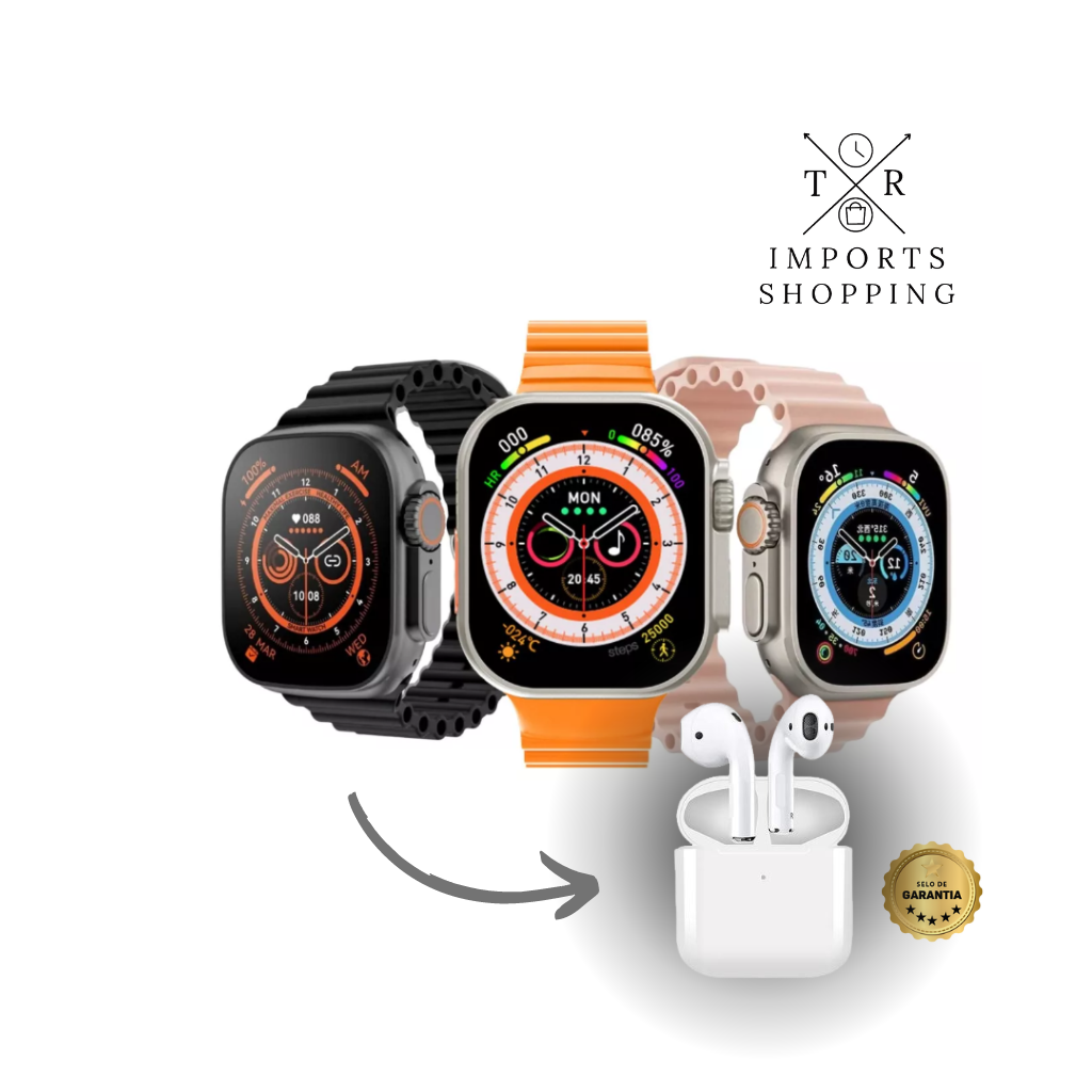 SMARTWATCH ULTRA HW68 MINI SÉRIE 8 FONE BLUETOOTH BRINDES