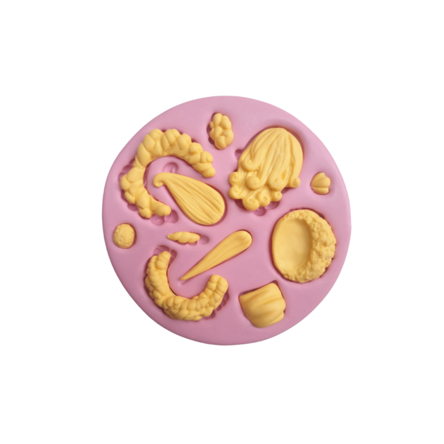 Molde De Silicone Para Biscuit Cabelinhos Cute Mj C D