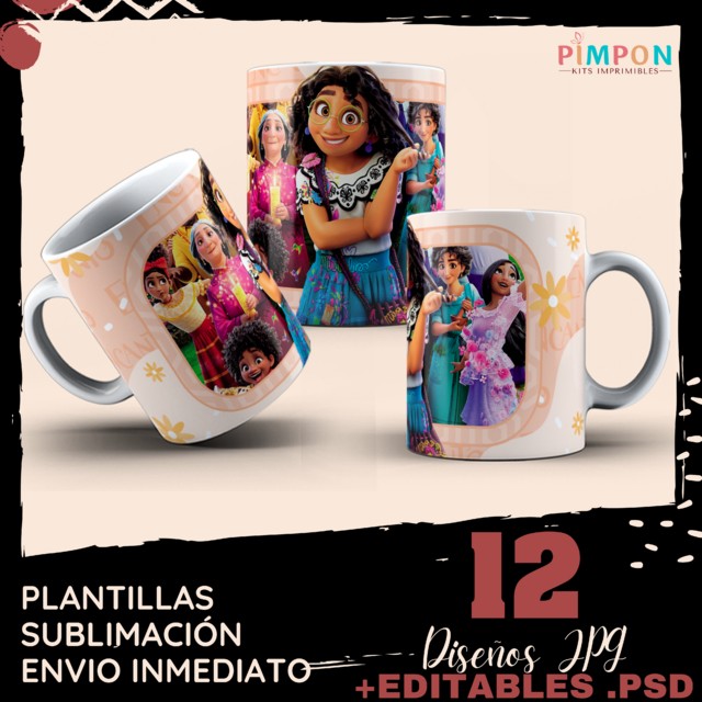 Plantillas Para Sublimar Tazas Encanto Disney