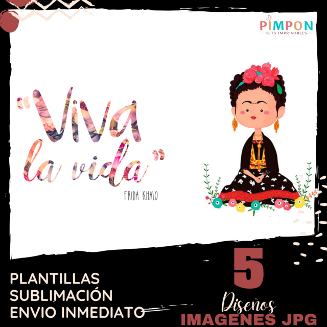 Plantillas Para Sublimar Tazas Frida Kahlo Pimpon