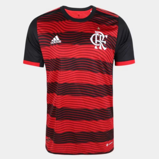 Camisa Flamengo I 22/23 Torcedor Adidas Masculina - Preto e Vermelho