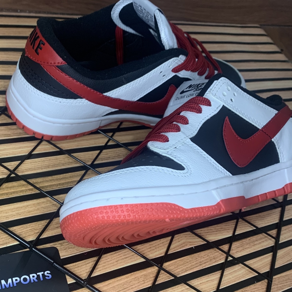 Dunk Low Branco Preto Vermelho Mk Imports