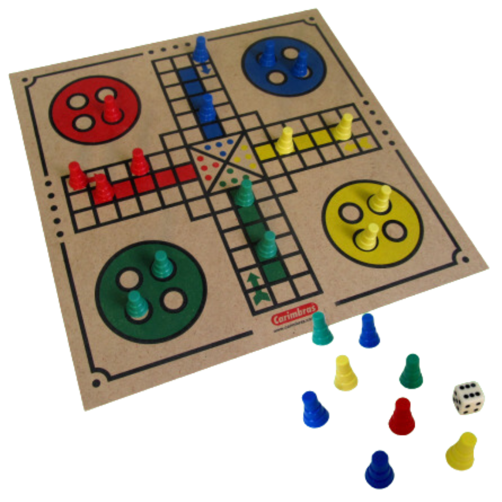 Jogo Em Xadrez Dama Trilha E Ludo Madeira