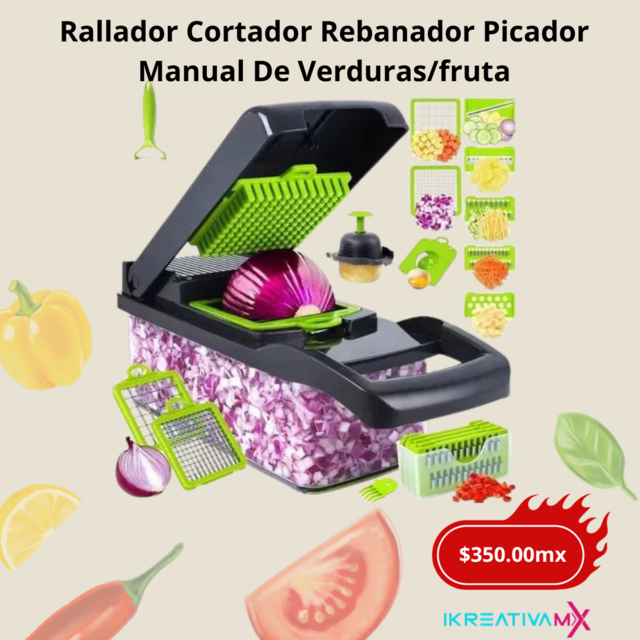 Rallador Manual Cortador De Verduras Frutas Vegetales