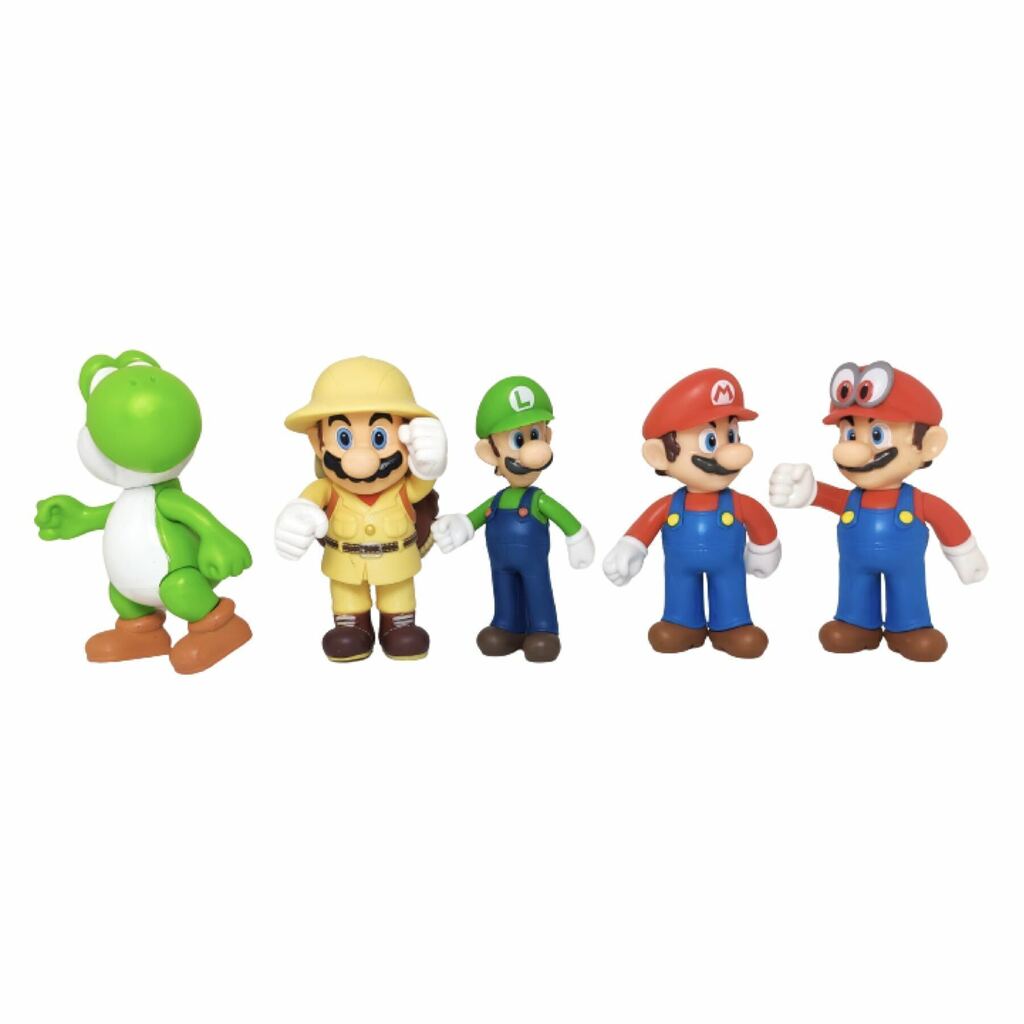 Super Mario Bros Pack De 5 Figuras Classic Luigi Yoshi A MSI