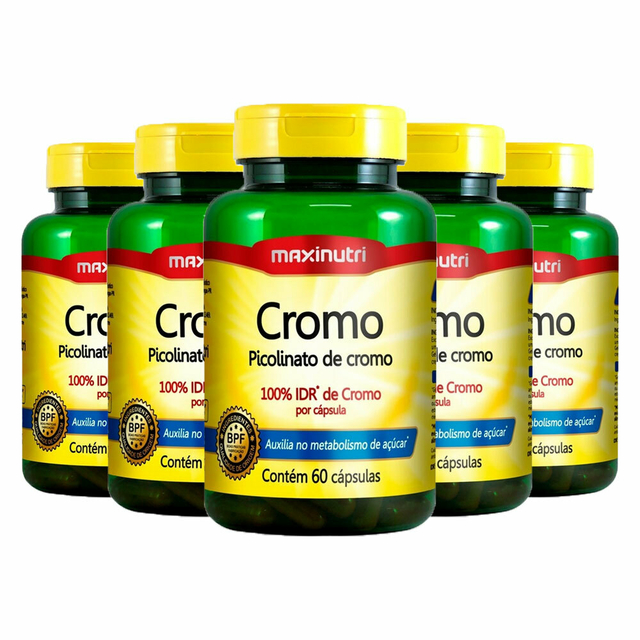 Kit Picolinato de Cromo mcg Suplemento Mineral Cápsulas Maxinutri