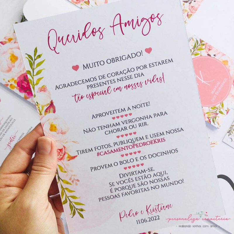 Mensagem Para Mesa Convidados Casamento Ros