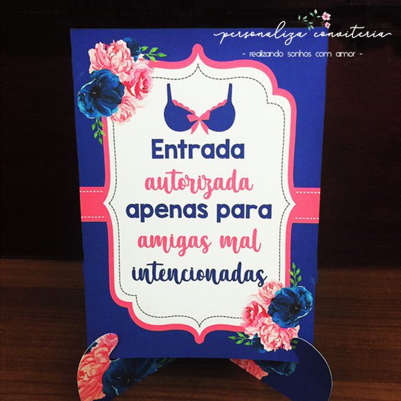 Quadrinho Ch De Lingerie Floral Azul