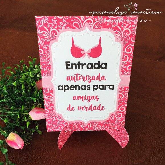 Quadrinho chá chá de lingerie rosa entrada autorizada