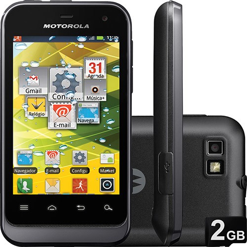 CELULAR MOTOROLA FIRE XT317 PRETO DUAL CHIP ANDROID 2.3 3G WI-FI GPS  QWEERTY TOUCHSCREEN