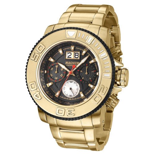 Relogio Magnum Masculino Esportivo Analógico MA33424P Pulseira de Couro -  A.S.P LOJA