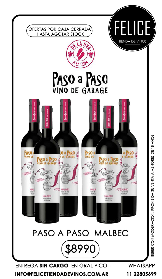 PASO A PASO MALBEC - Comprar En Felice Tienda De Vinos