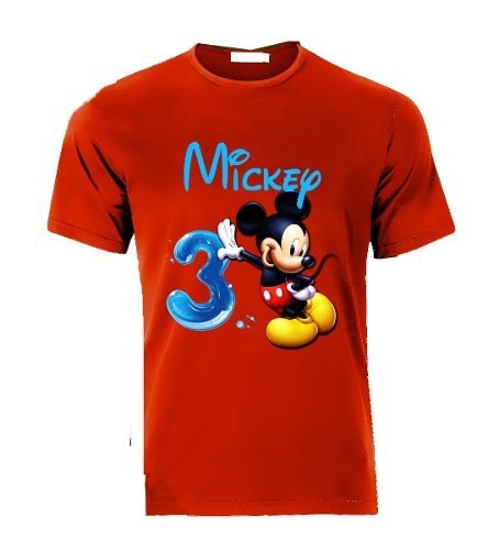 Nylon cuello repollo Playera Personalizada Mickey Mouse Todas Tallas Para Familia
