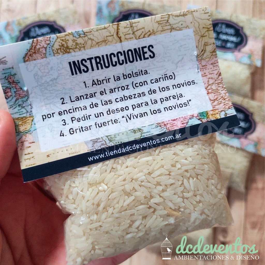 50 Bolsitas Personalizadas Con Arroz Para Casamientos Pedilas Con Tu