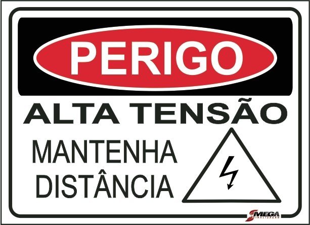 Placa de Alta Tensão Mantenha Distância Placasshop