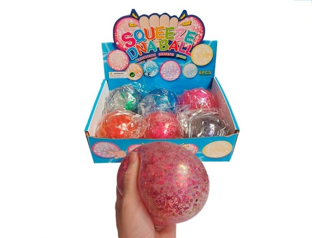 Squeeze Dna Ball Pelota Squishy Lentejuelas Surtida