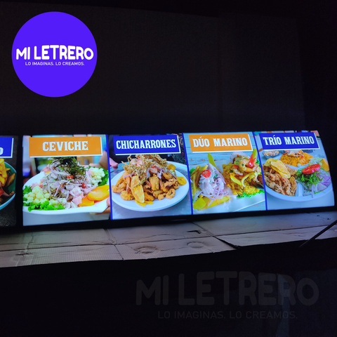 Letrero Luminoso Led Cartel Publicitario Men De Cevicher A