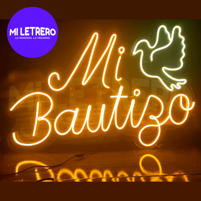 Sign Light Led Mi Bautizo Neon For Events