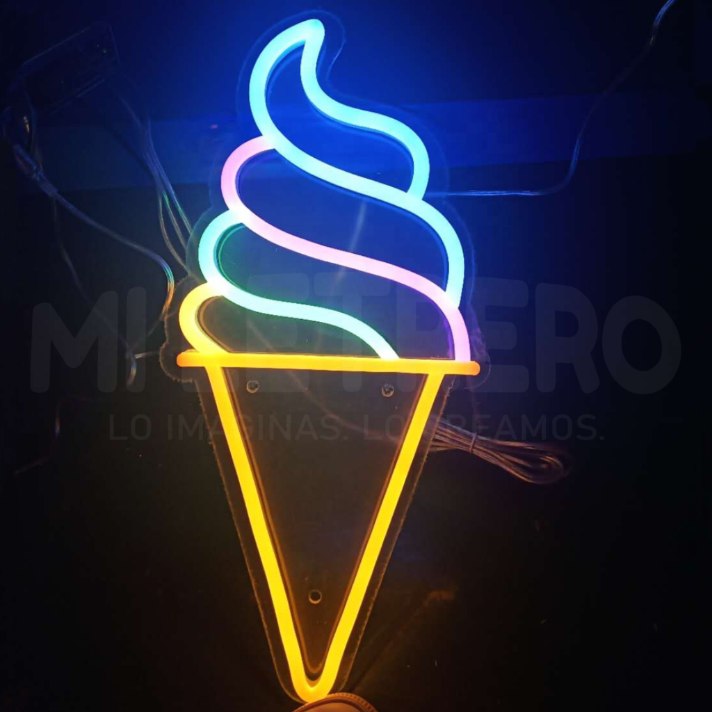 Letrero Luminoso Helado Ice Cream NEON LED Flexible