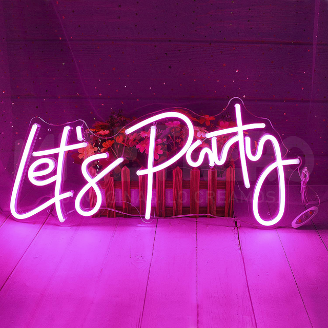 Letrero Luminoso Neon Let S Party Flexible Led