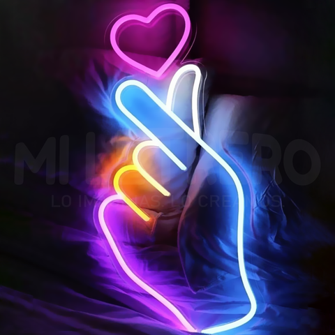 Letrero Luminoso Manos Amor Love NEON LED Flexible