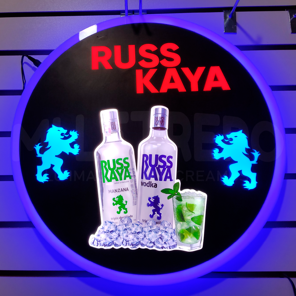 Letrero Luminoso Russkaya Vodka Acr Lico Led