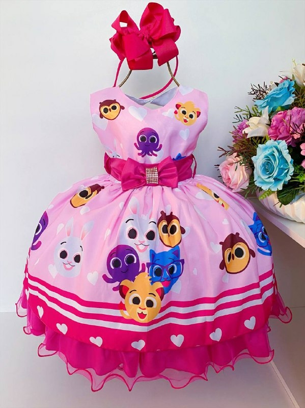 Vestido Rosa Bolofofos Infantil - Lojinha da Vivi - Roupas, Calçados e  Acessórios Infantil