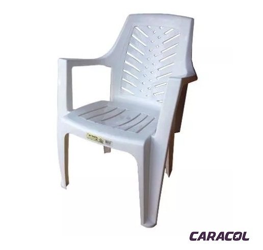 Silla De Plástico Blanca Con Apoya Brazos Jardín Marbella