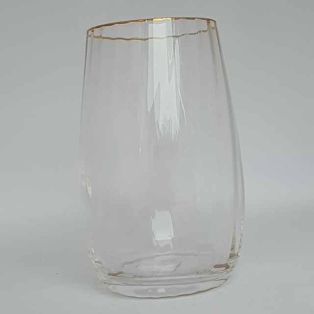 Vaso cristal borde plateado 670 ml setx2