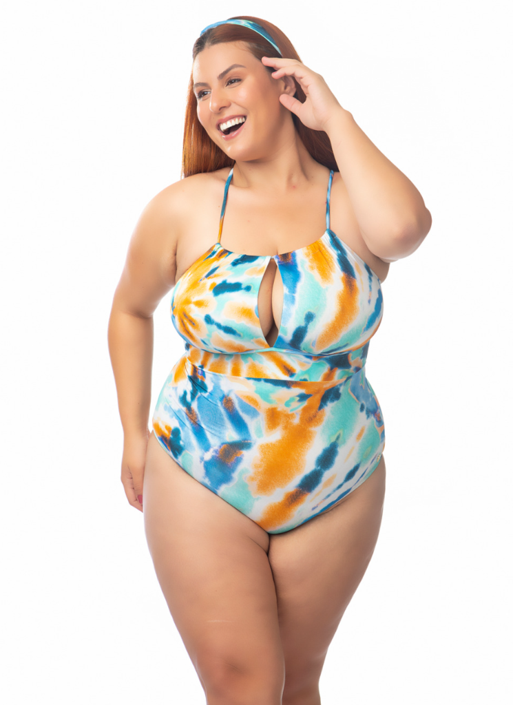 Maiô sem Bojo Plus Size Tie Dye