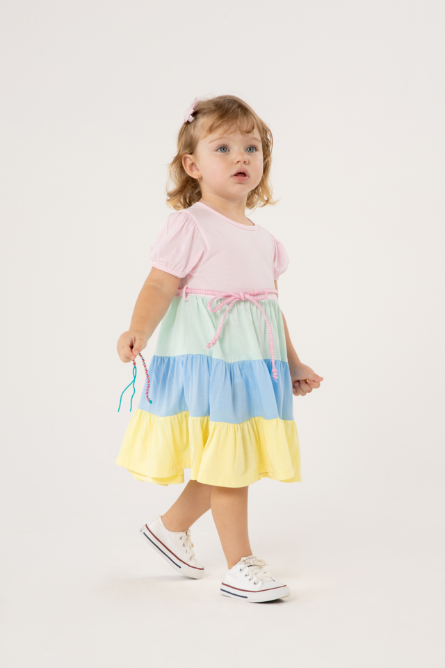 VESTIDO INFANTIL ARCO IRIS