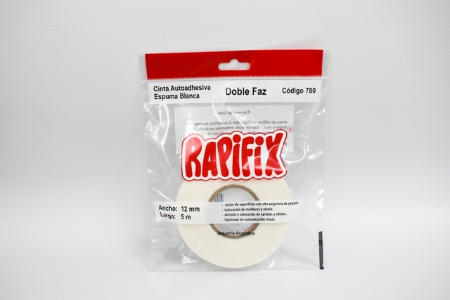 Cinta Adhesiva Rapifix Bifaz Espuma 12mm X 5mts