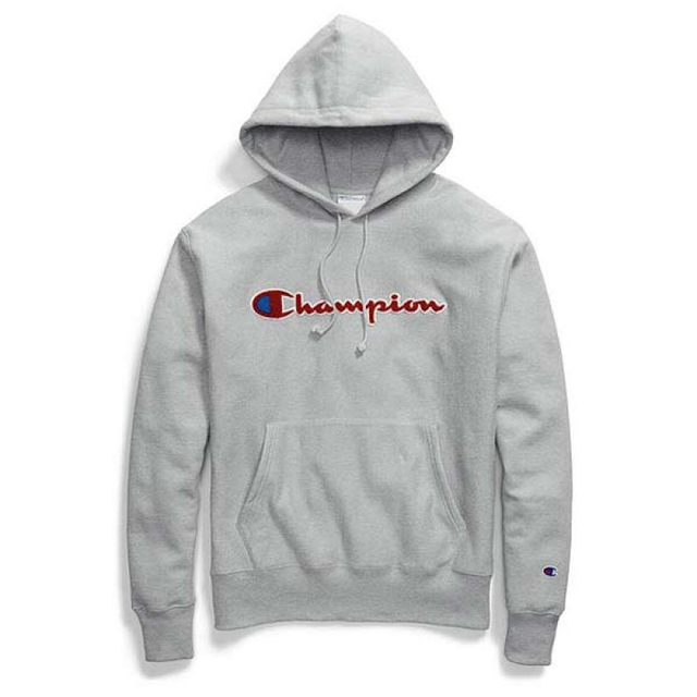 script logo hood reverse weave moletom com capuz