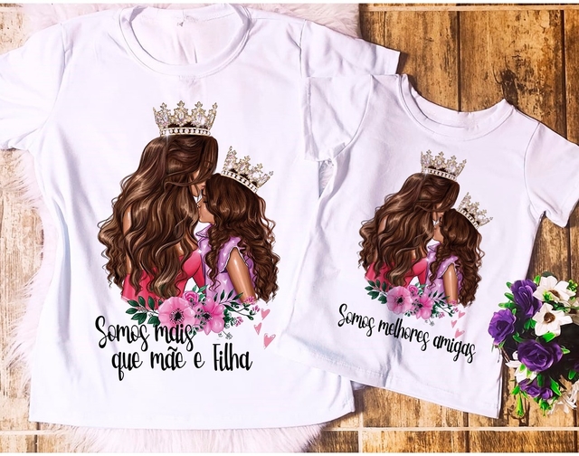 Kit 2 peças - Camisetas Tal Mãe Tal Filha(o) - Barbie Mom e Barbie Girl