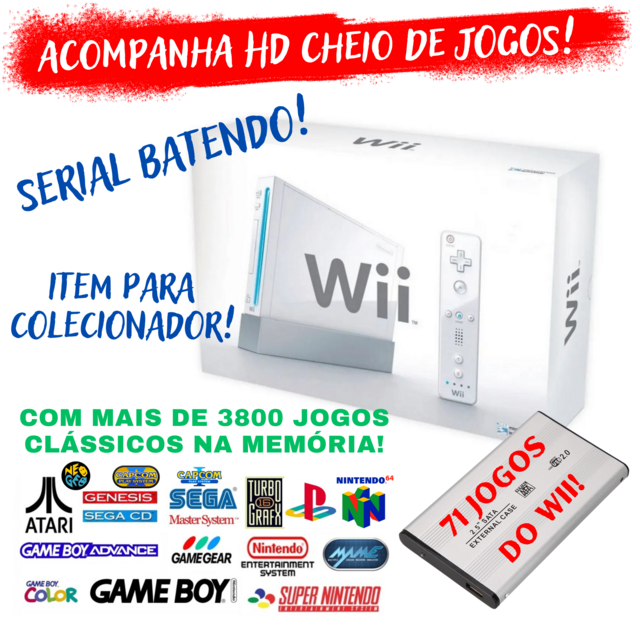 nintendo wii na caixa desbloqueado funcionando perfeitamente