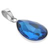 Dije acero quirurgico gota con piedra facetada azul 3 cm D&K - 500PI-25
