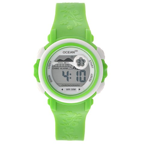 Reloj digital hombre verde digital con cinta plástico Burgmeister