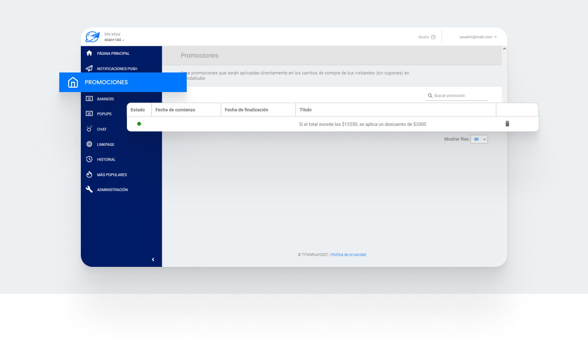 TITANPush Promociones