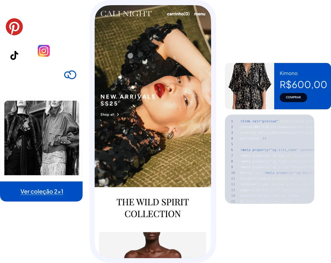 Empreendedora com sua loja Nuvemshop no celular