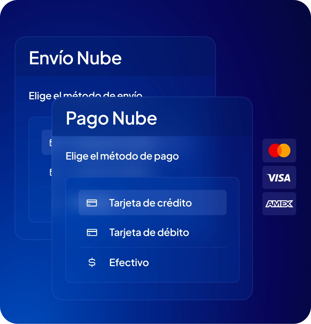 Imágenes de emprendedores de la tienda virtual, con un ejemplo de seguimiento de pedido al lado.